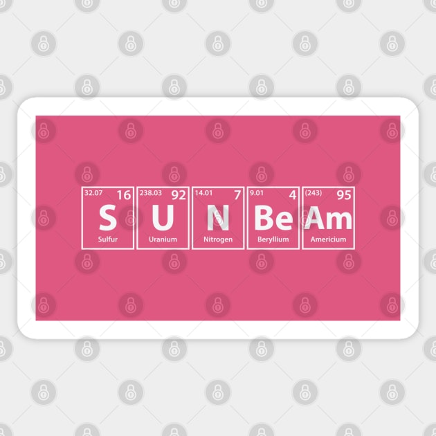 Sunbeam (S-U-N-Be-Am) Periodic Elements Spelling Sticker by cerebrands